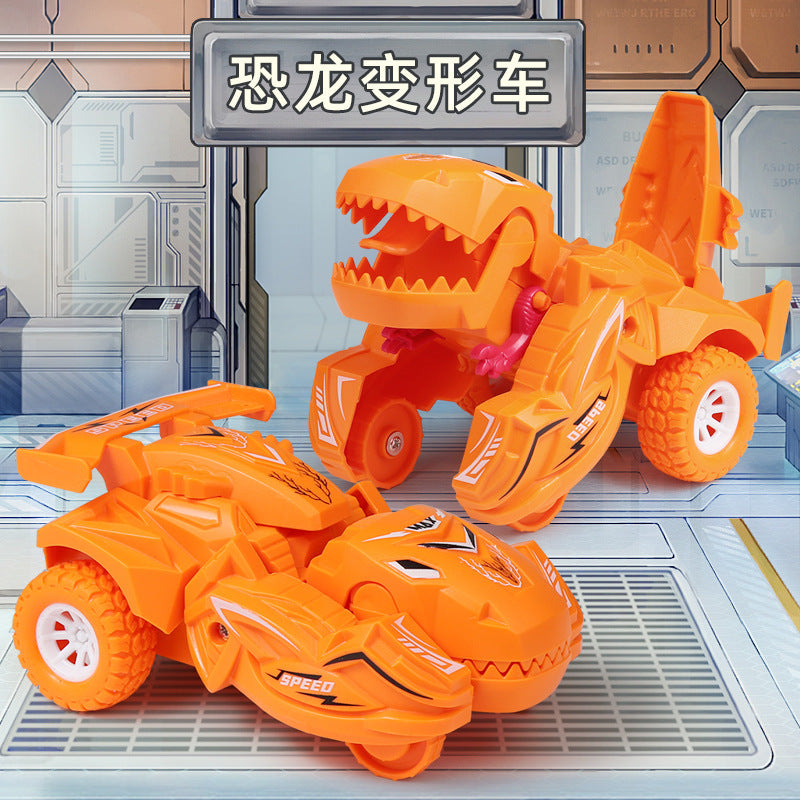 Children's dinosaur toys deformation toy car inertia scooter model dinosaur shape cross-border toy