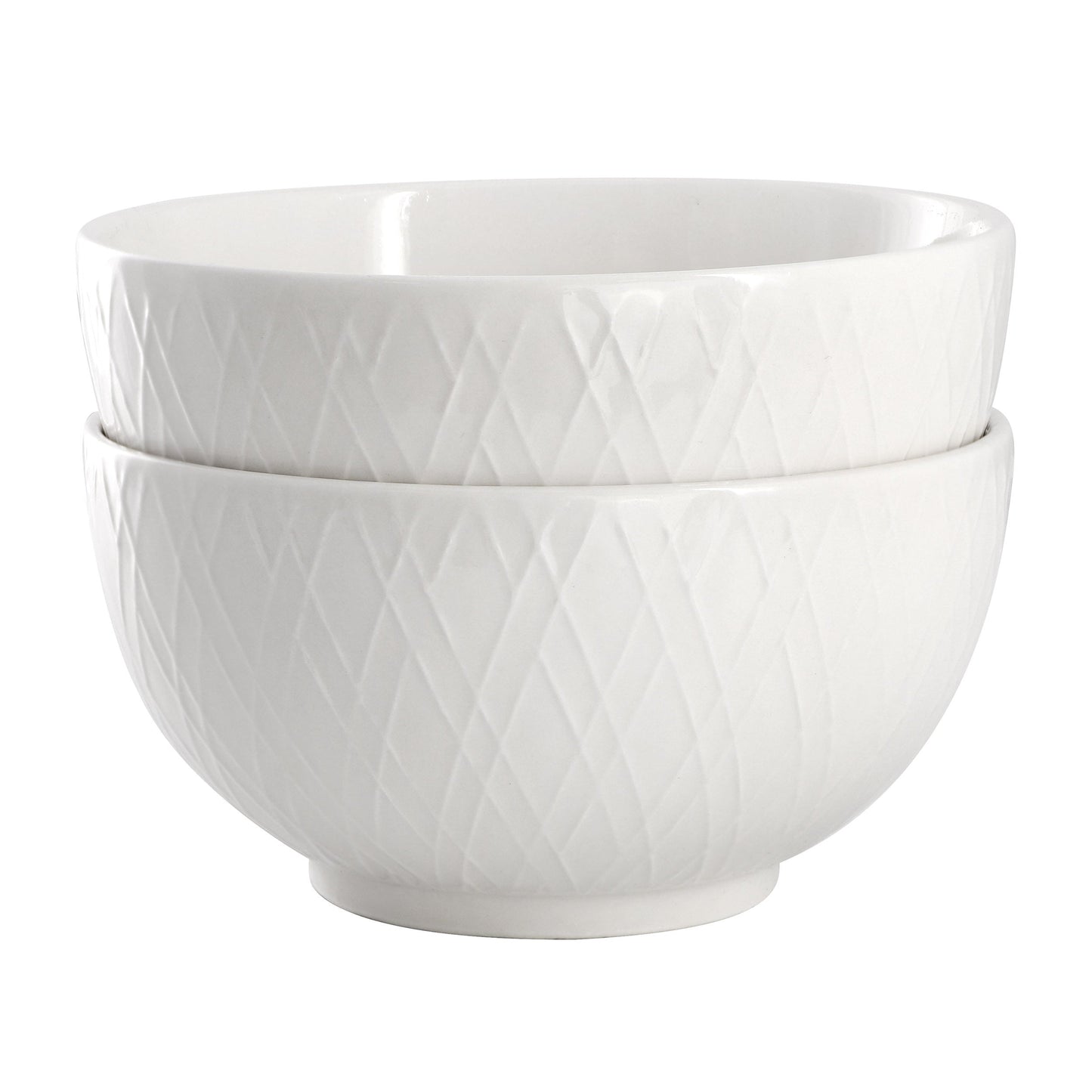 Gibson Home Great Essentials 2 Piece Fine Ceramic 6in Cereal Bowl Set in White