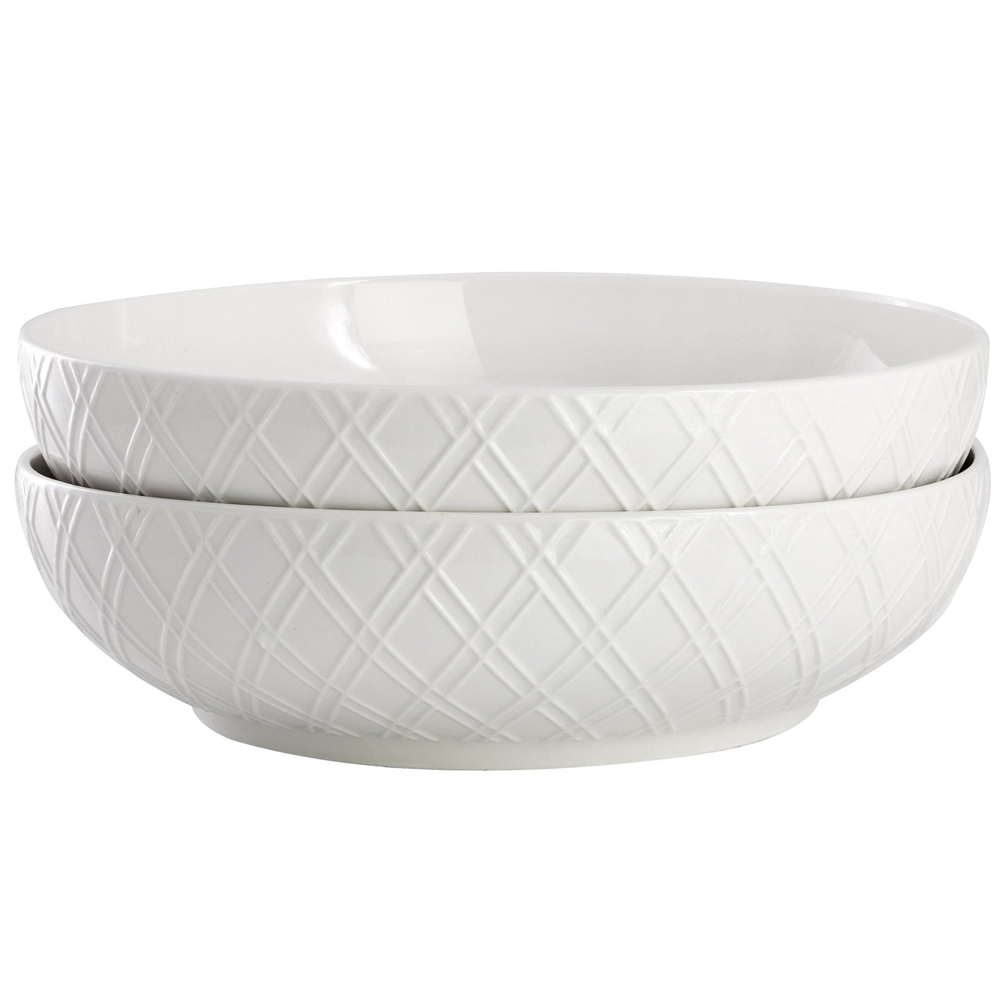 Gibson Home Great Essentials 2 Piece Fine Ceramic 8.2in Dinner Bowl Set in White