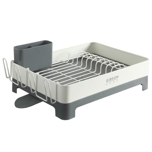 Gibson Home Nestcraft Galvanized Steel Dish Rack in White