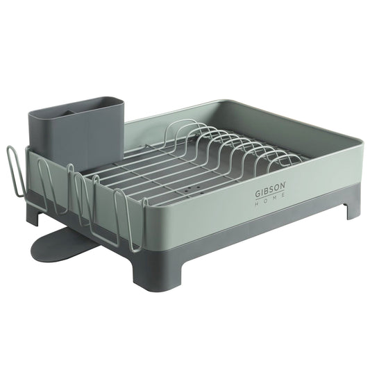 Gibson Home Nestcraft Galvanized Steel Dish Rack in Green