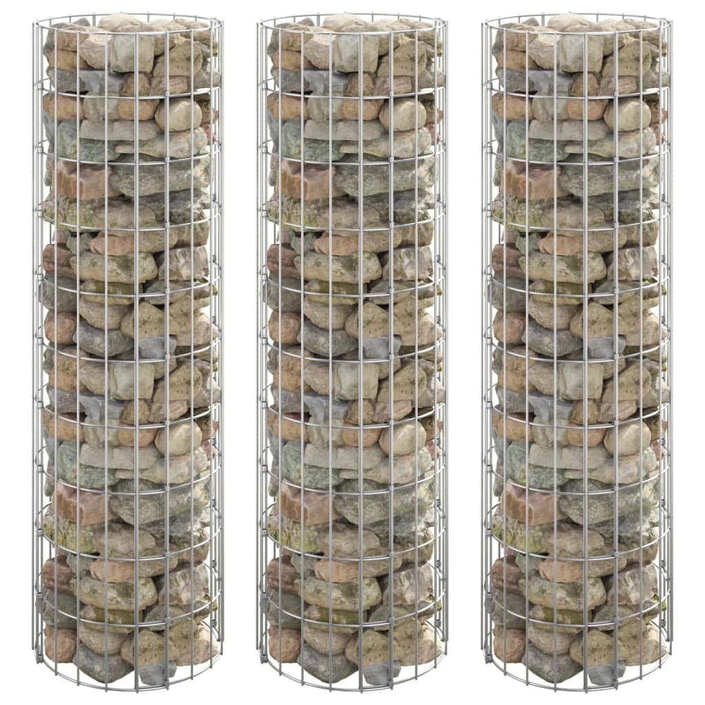 Circular Gabion Raised Beds 3 pcs Galvanized Steel 11.8"x39.4