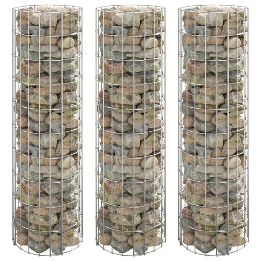 Circular Gabion Raised Beds 3 pcs Galvanized Steel 11.8"x39.4