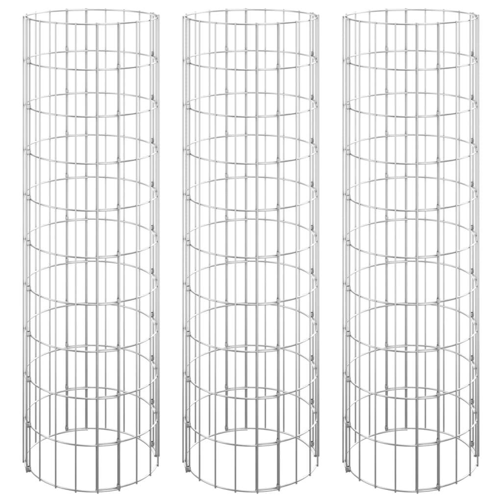 Circular Gabion Raised Beds 3 pcs Galvanized Steel 11.8"x39.4