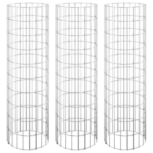 Circular Gabion Raised Beds 3 pcs Galvanized Steel 11.8"x39.4