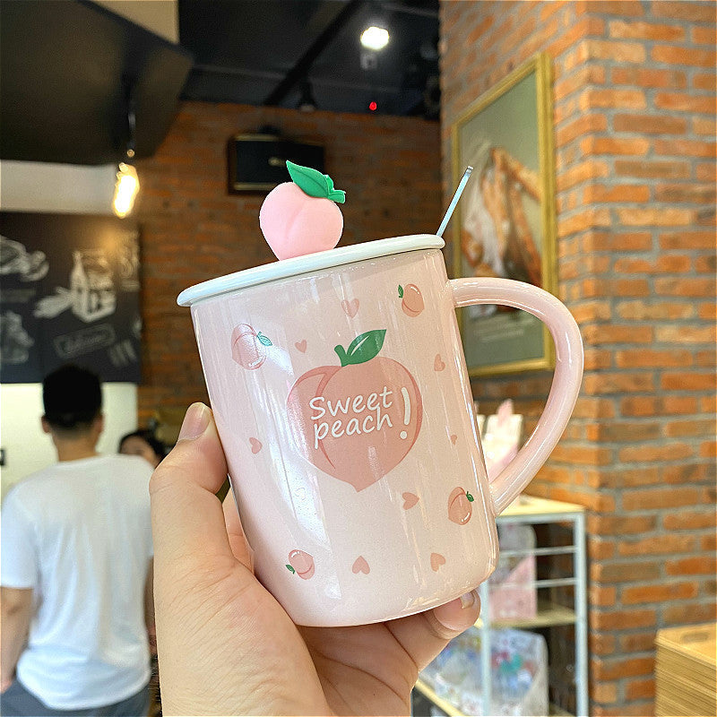 Love Mug With Lid Spoon Mug Ceramic Office