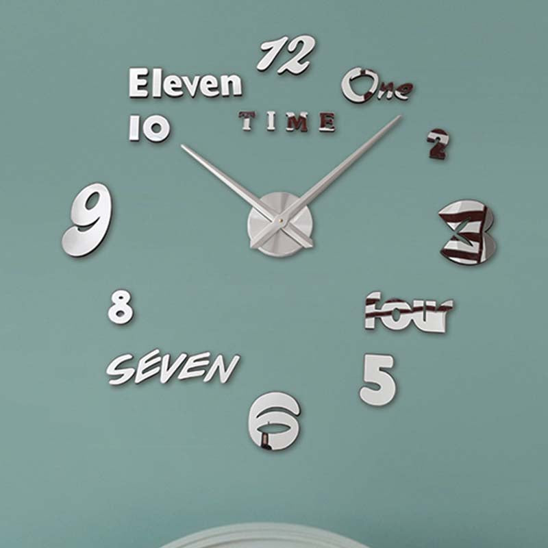 Simple Creative Clock Wall Sticker Diy Wall Clock