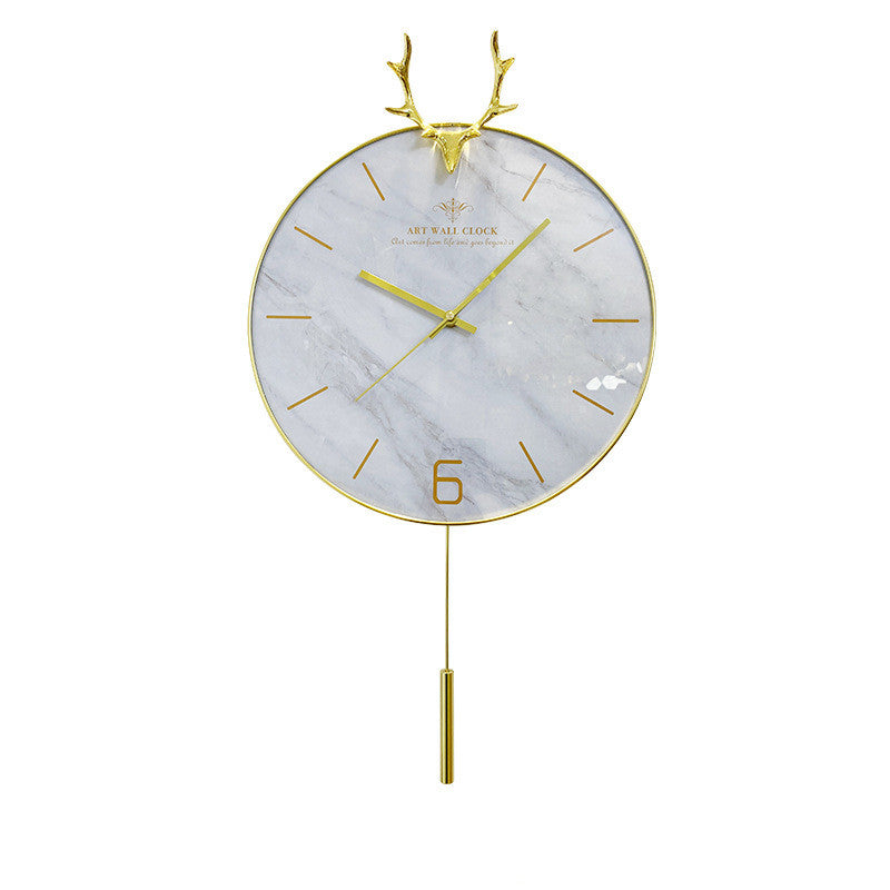 Nordic Creative Antler Solid Wood Wall Clock
