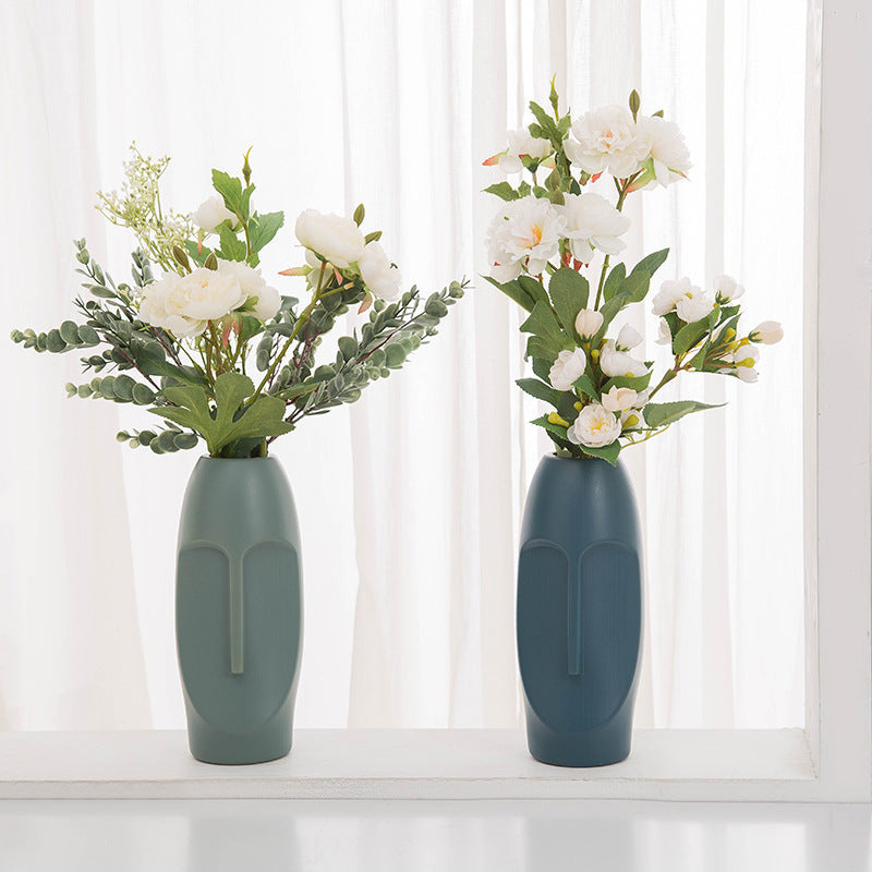 Plastic Imitation Glazed Vase Living Room Flower Arrangement Decoration