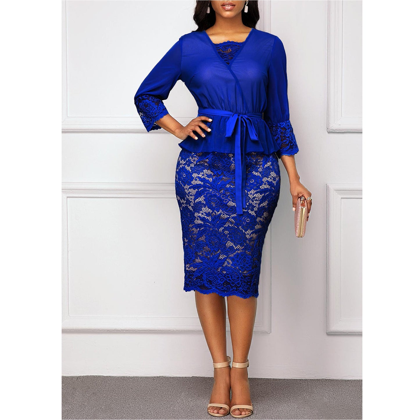 Summer Autumn Dress Women Casual Plus Size Slim Patchwork