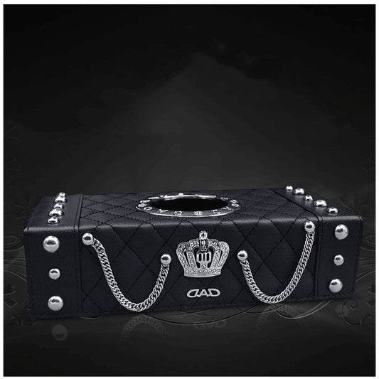 DAD Tissue Box Cover Tissue Box Inlaid With Rhinestone Crown