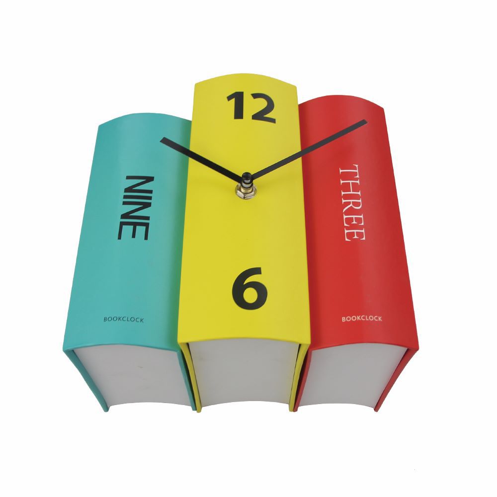 Spanish Modern Creative Environmental Protection Book Wall Clock
