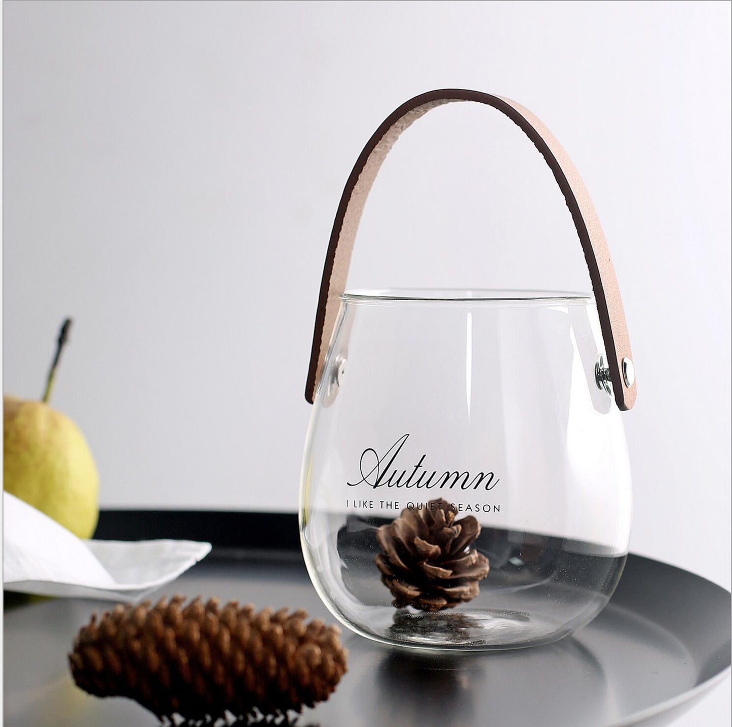 Glass Vase Flower Arrangement Dried Vase Fruit