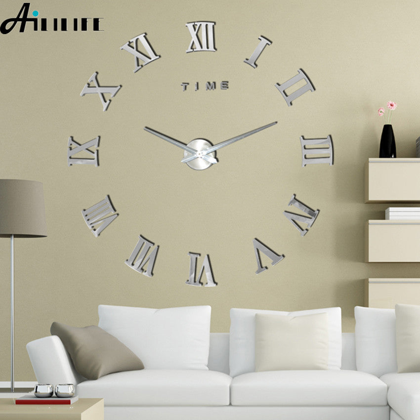 Large Wall Clock Creative Living Room Clock Modern Minimalist Wall Sticker Clock