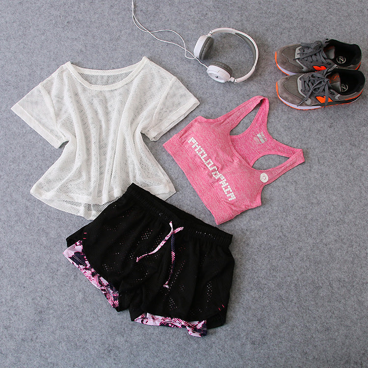 Fitness Sports Suit Women Summer Fast Dry Running Gym Yoga Clothes