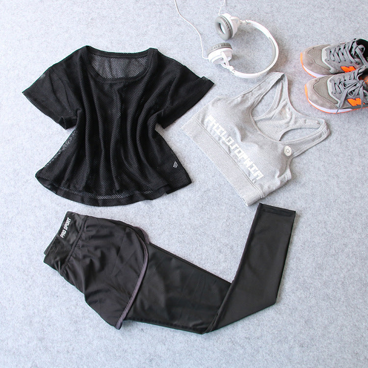 Fitness Sports Suit Women Summer Fast Dry Running Gym Yoga Clothes