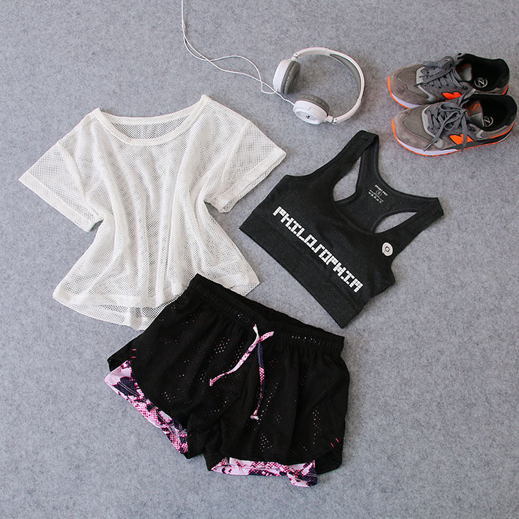Fitness Sports Suit Women Summer Fast Dry Running Gym Yoga Clothes
