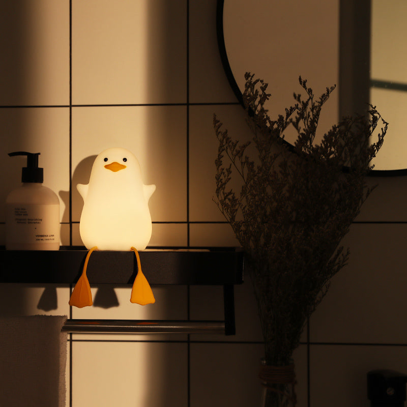 Rechargeable Gull Night Light - Creative Bedside Table Lamp, Cute Silicone Bird Desk Light, Gift for Her/Him