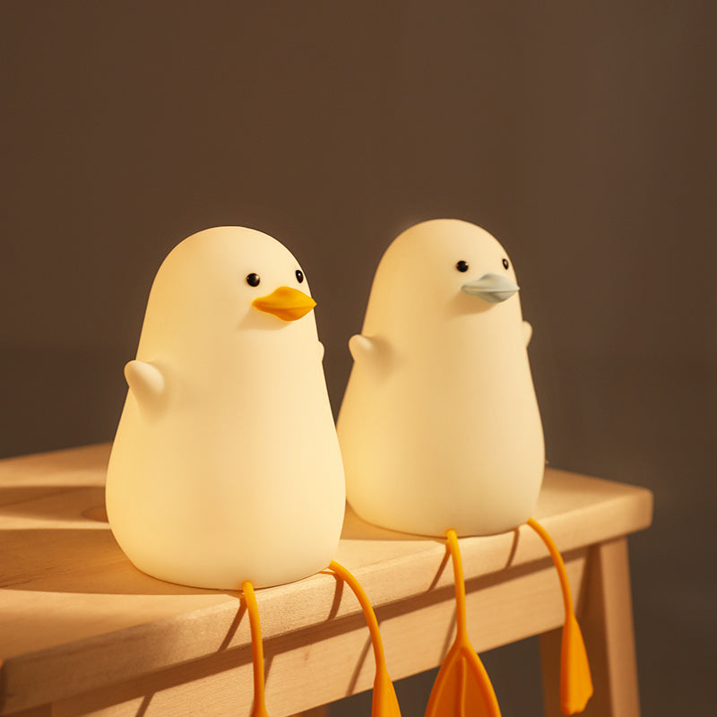 Rechargeable Gull Night Light - Creative Bedside Table Lamp, Cute Silicone Bird Desk Light, Gift for Her/Him