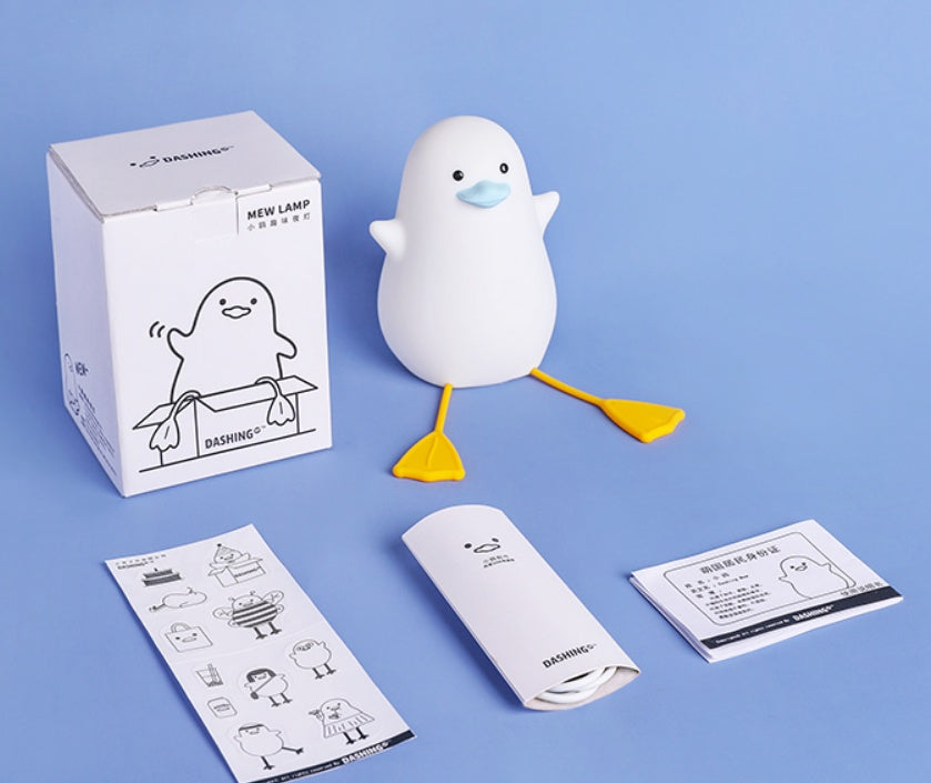 Rechargeable Gull Night Light - Creative Bedside Table Lamp, Cute Silicone Bird Desk Light, Gift for Her/Him