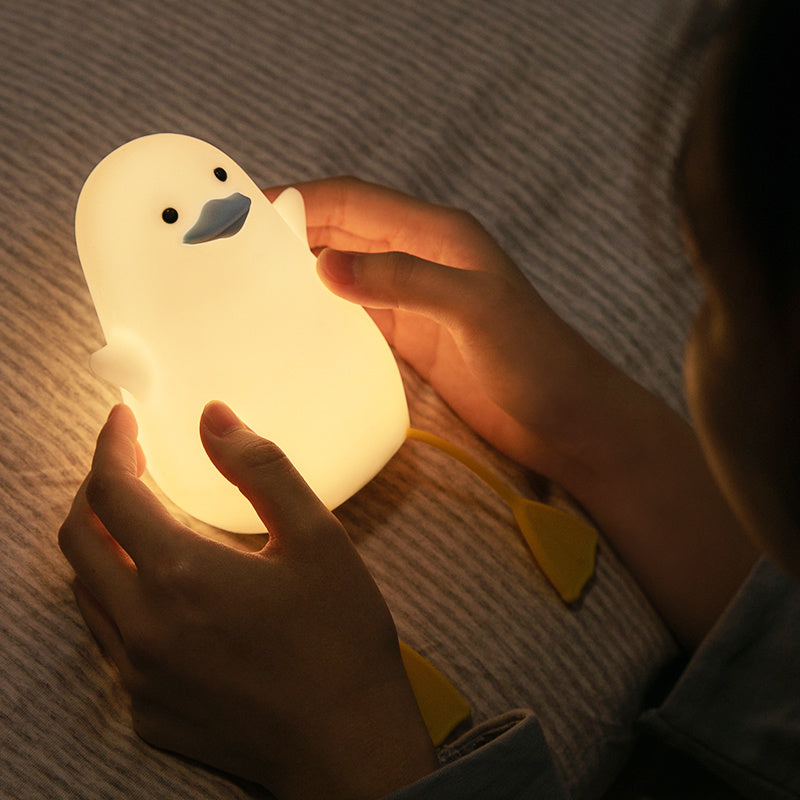 Rechargeable Gull Night Light - Creative Bedside Table Lamp, Cute Silicone Bird Desk Light, Gift for Her/Him