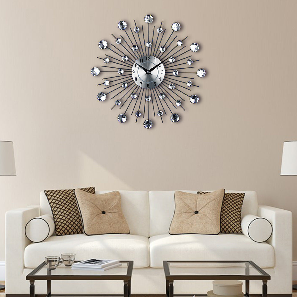 Mute Wall Clock Creative Living Room Decoration Big Clock Simple Round Wall Clock Art Electronic Clock Wall Watch