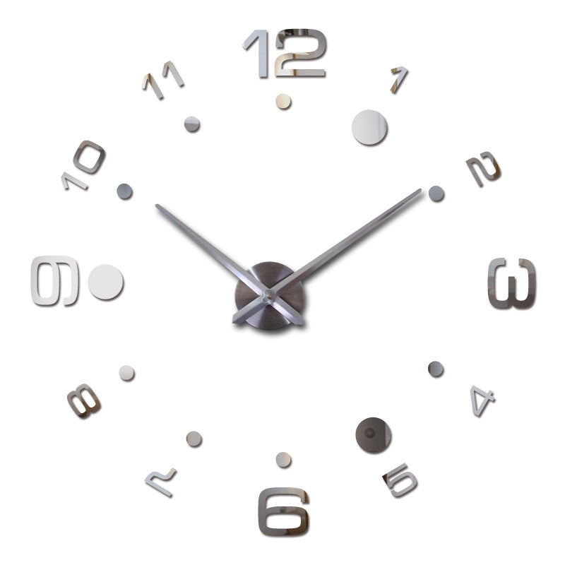 Creative Diy Wall Clock Personality Art 3D Mirror European Style Wall Clock Silent Clock