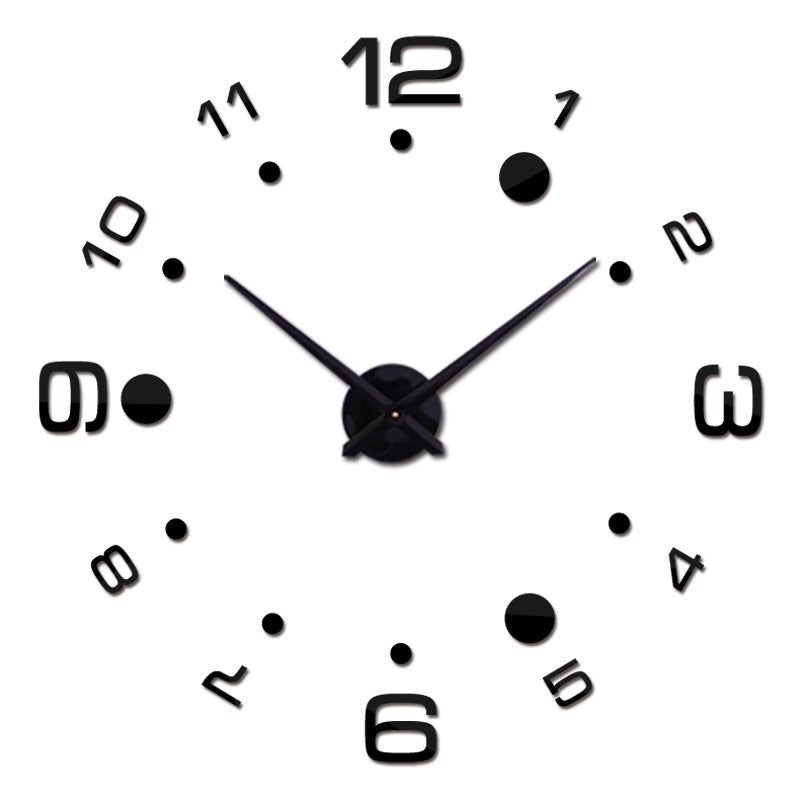 Creative Diy Wall Clock Personality Art 3D Mirror European Style Wall Clock Silent Clock