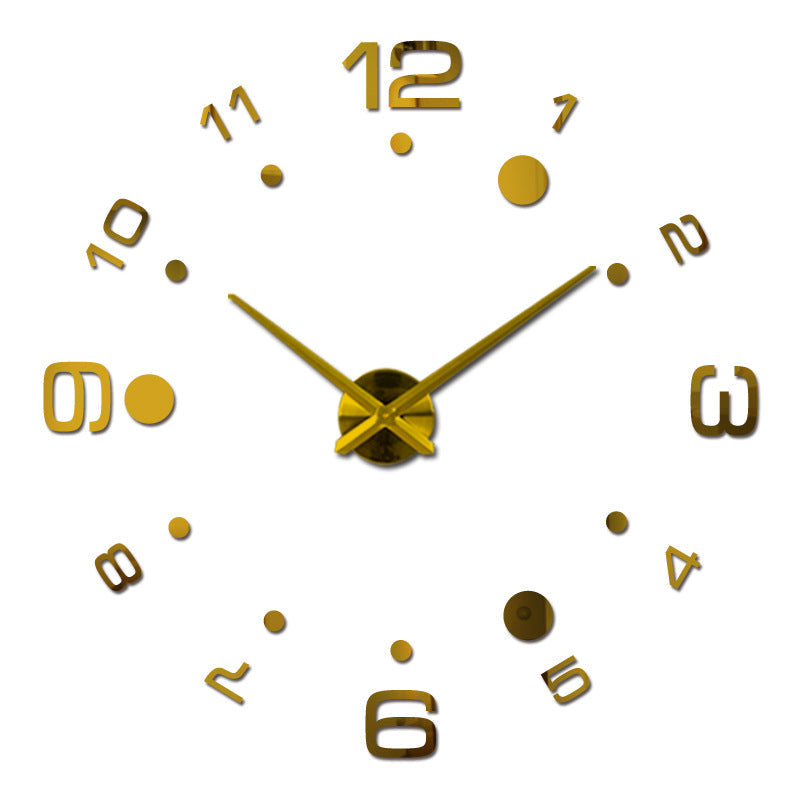 Creative Diy Wall Clock Personality Art 3D Mirror European Style Wall Clock Silent Clock