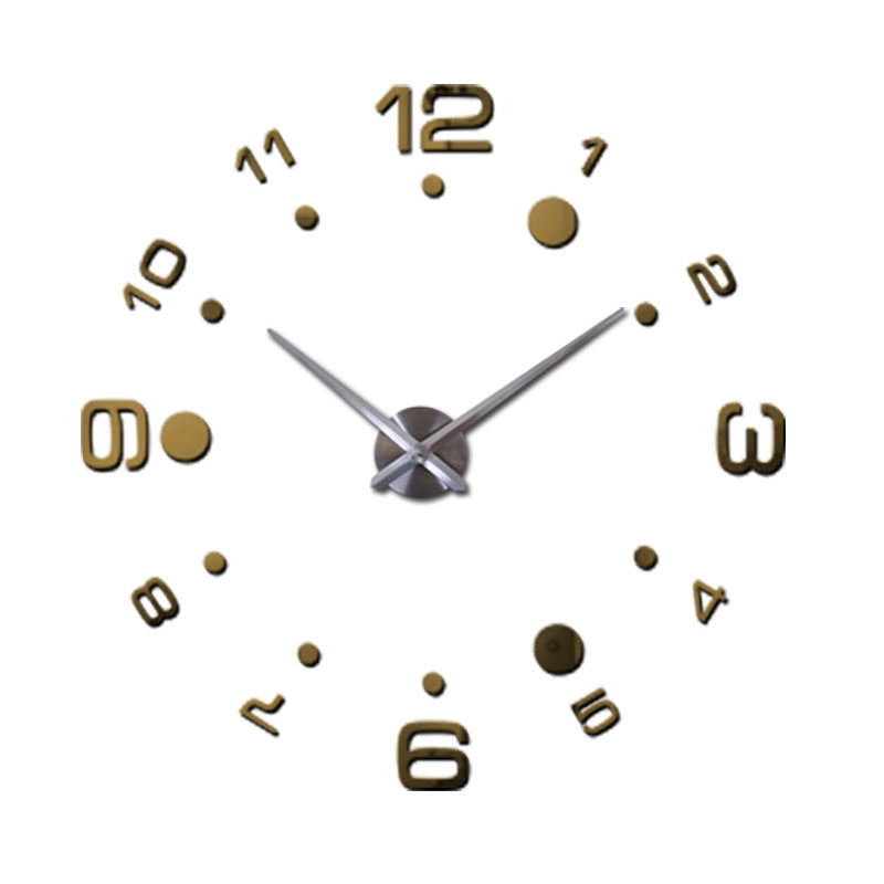 Creative Diy Wall Clock Personality Art 3D Mirror European Style Wall Clock Silent Clock