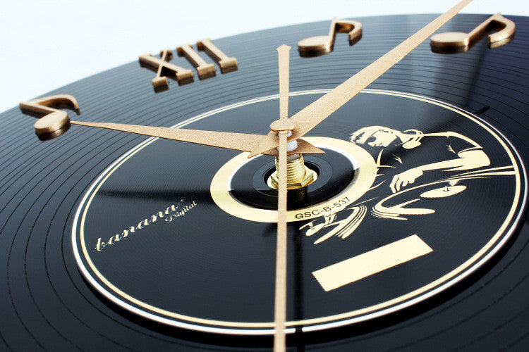 Golden Years Music Notes Retro Nostalgic 3D Stereo Vinyl CD Record Wall Clock