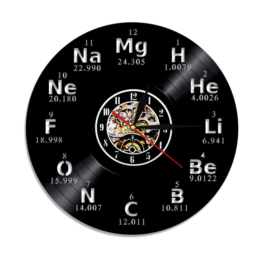 Art Modern Music Vinyl Clock Chemical Symbol Creative Record Wall Clock