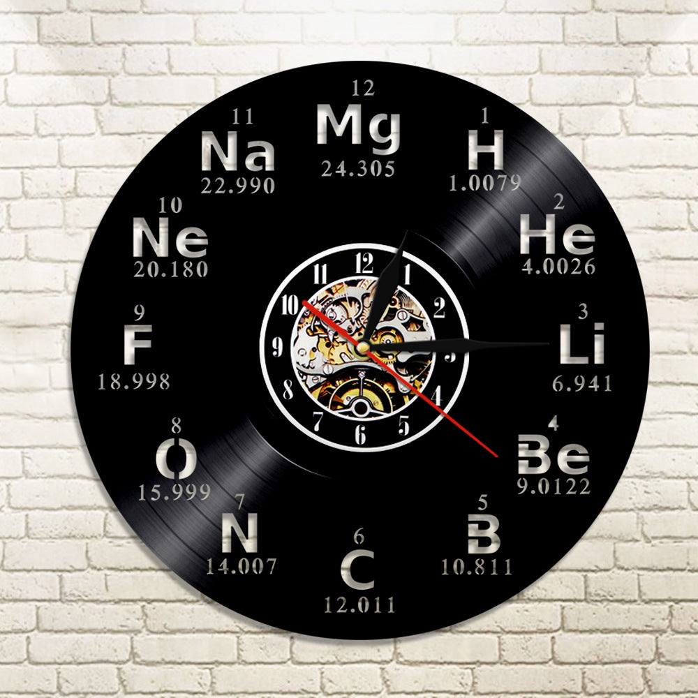 Art Modern Music Vinyl Clock Chemical Symbol Creative Record Wall Clock