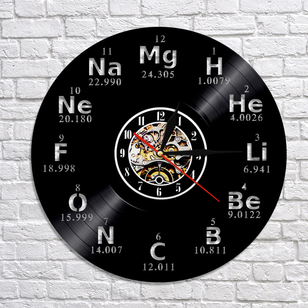 Art Modern Music Vinyl Clock Chemical Symbol Creative Record Wall Clock