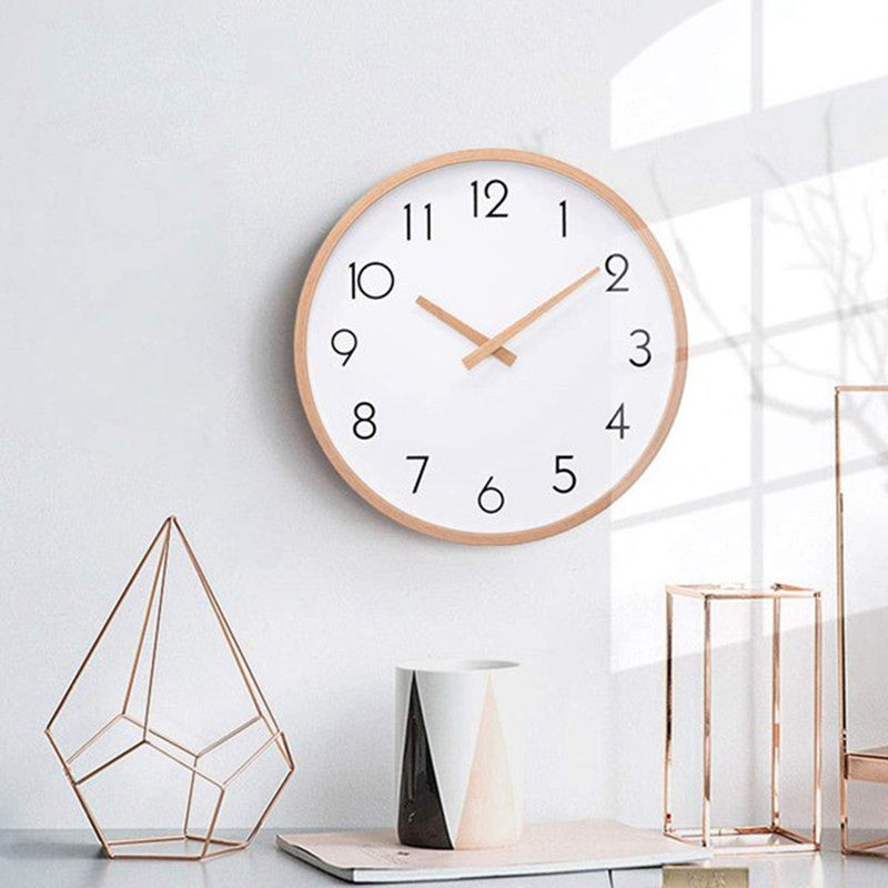 Japanese Style Silent Clock Bedroom Creative Wall-mounted Quartz Clock