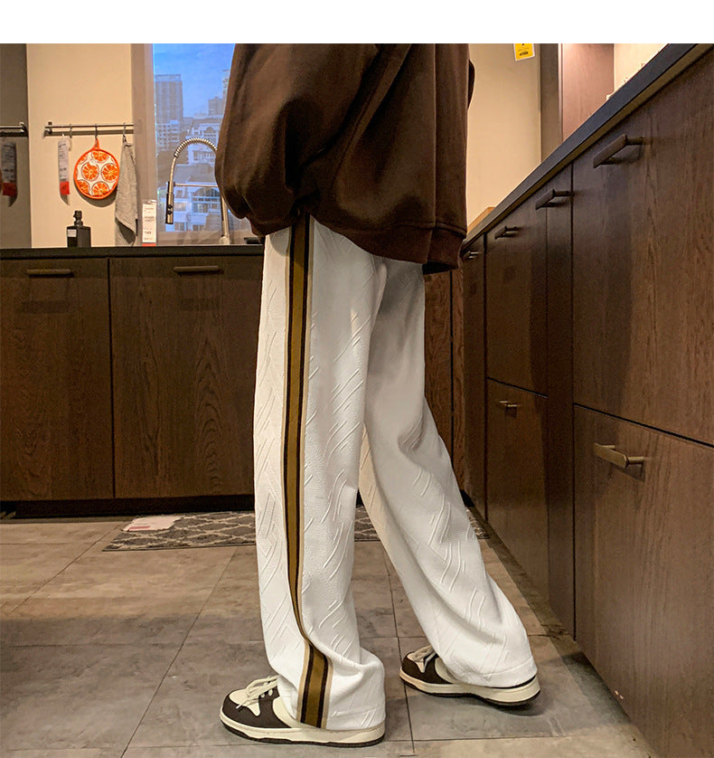 Striped Stitching Pants Same Style Thick Loose Track Sweatpants