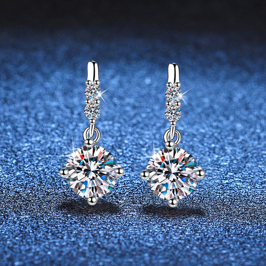 S925 Silver Moissanite Stud Earrings
