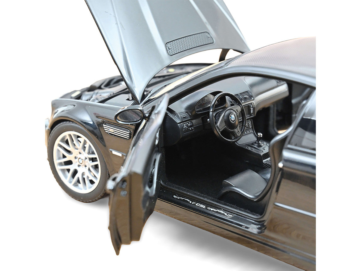 2003 BMW M3 CSL Saphire Black 1/18 Diecast Model Car by Norev
