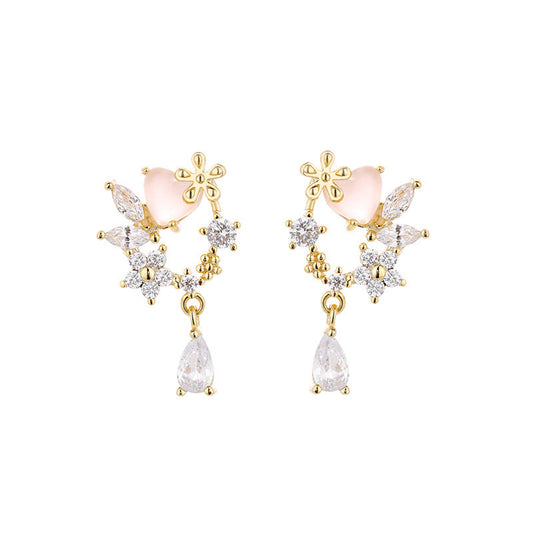 Ladies s925 silver wreath earrings