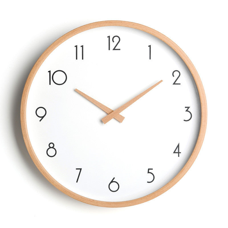 Japanese Style Silent Clock Bedroom Creative Wall-mounted Quartz Clock