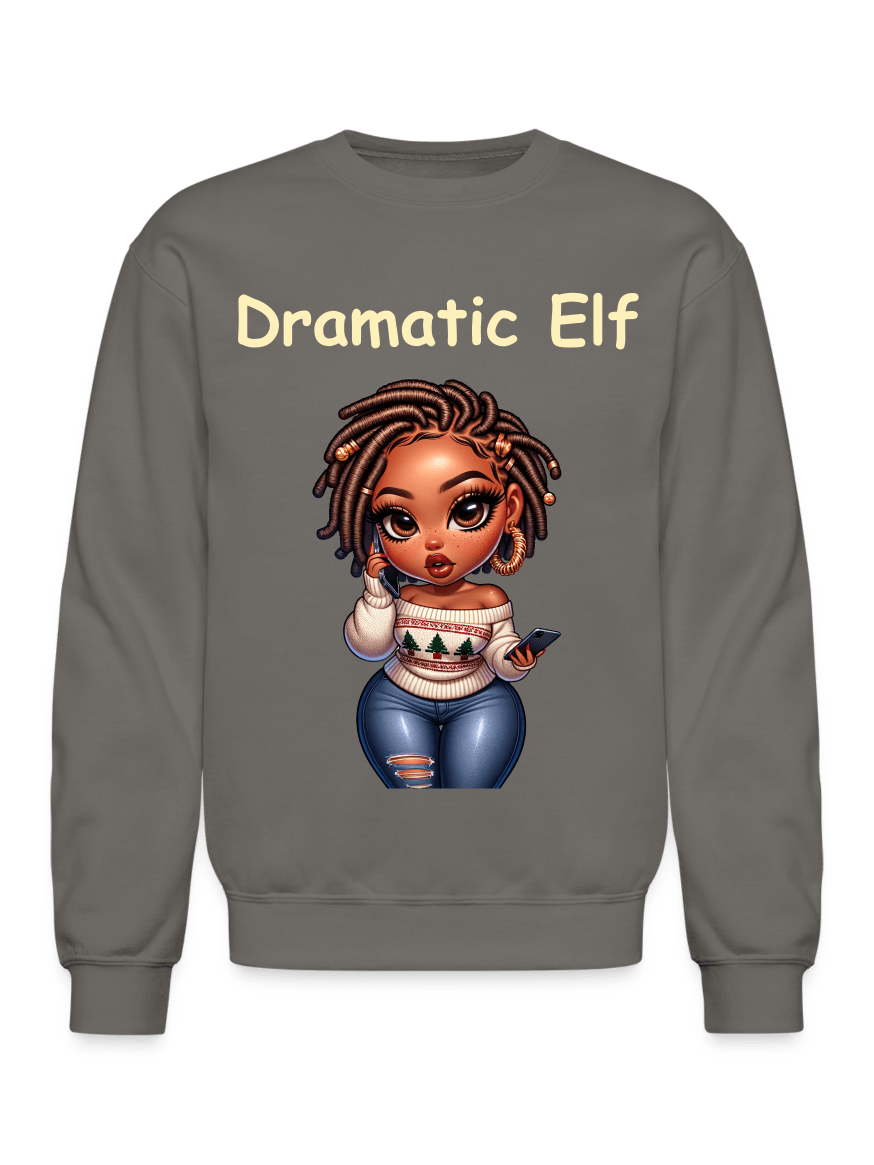 African American Women Christmas Dramatic Elf Crewneck Sweatshirt