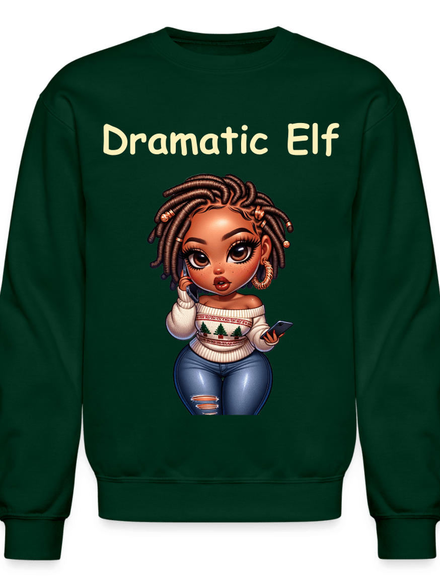 African American Women Christmas Dramatic Elf Crewneck Sweatshirt