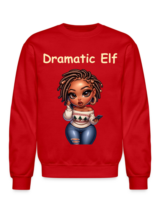 African American Women Christmas Dramatic Elf Crewneck Sweatshirt