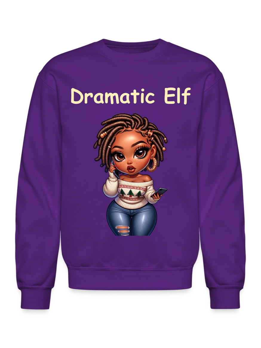 African American Women Christmas Dramatic Elf Crewneck Sweatshirt