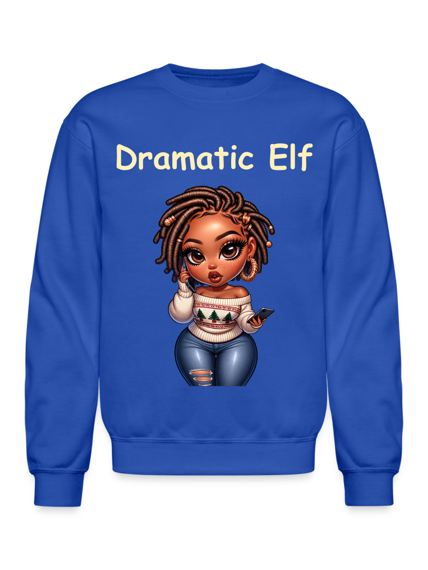 African American Women Christmas Dramatic Elf Crewneck Sweatshirt