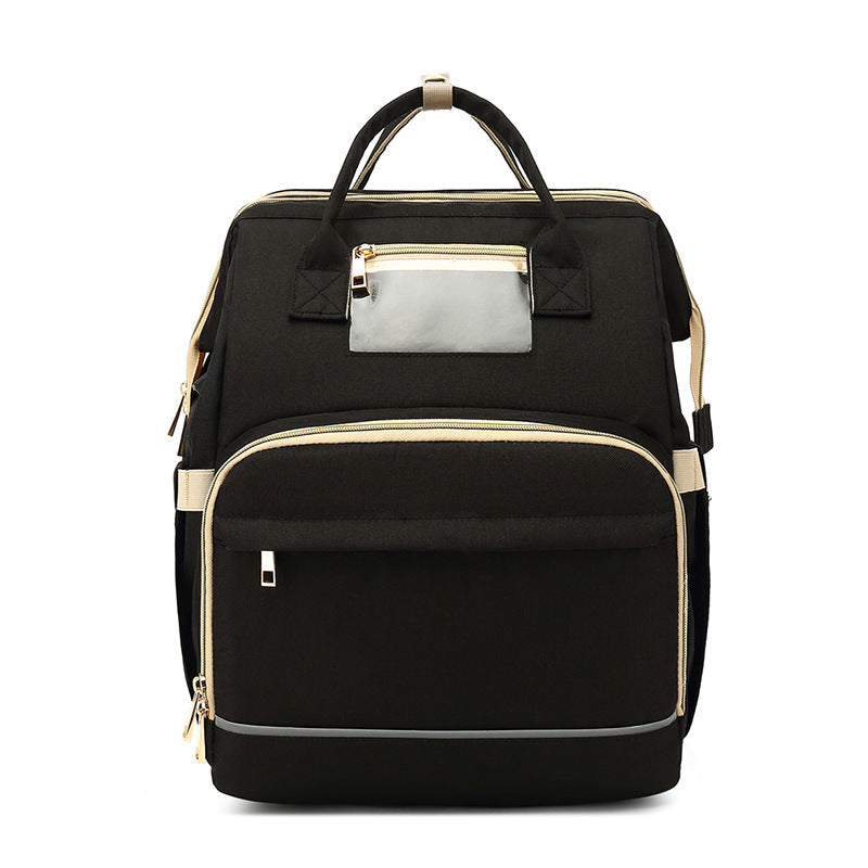 Large Capacity Mother and Baby Bag with Folding Crib