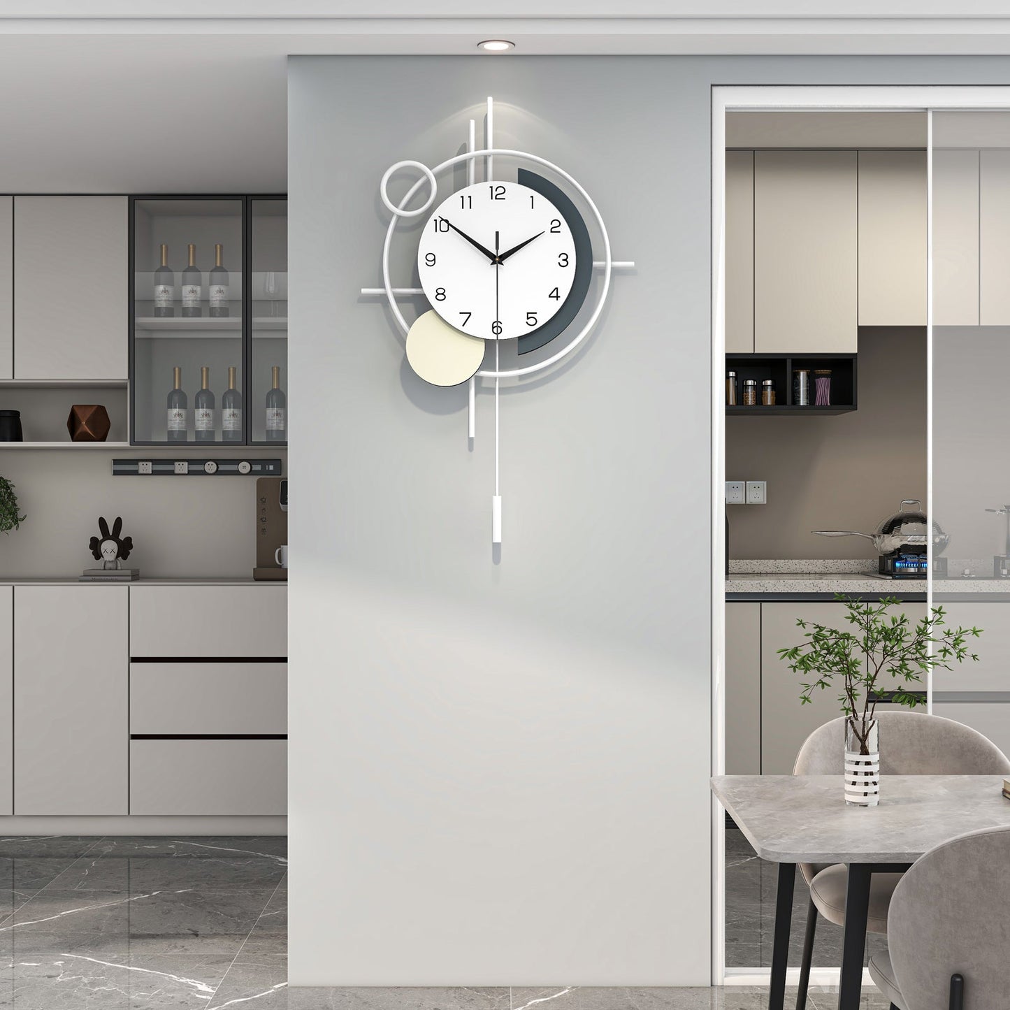 Modern Abstract Wall Clock Minimalist Metal Decorative Home Decor