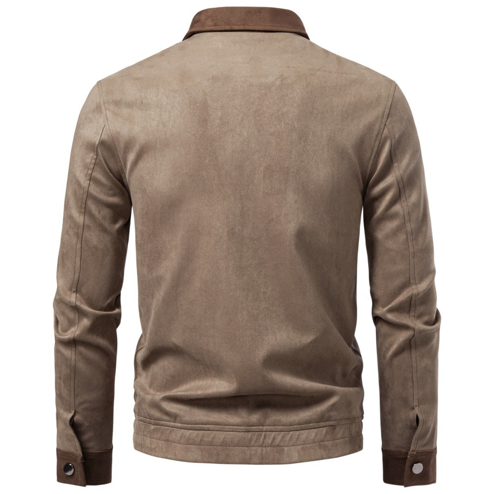 2026 Autumn Winter New Suede Collar Jacket For Men, Cross-Border Foreign Trade Business Casual Jacket For Men