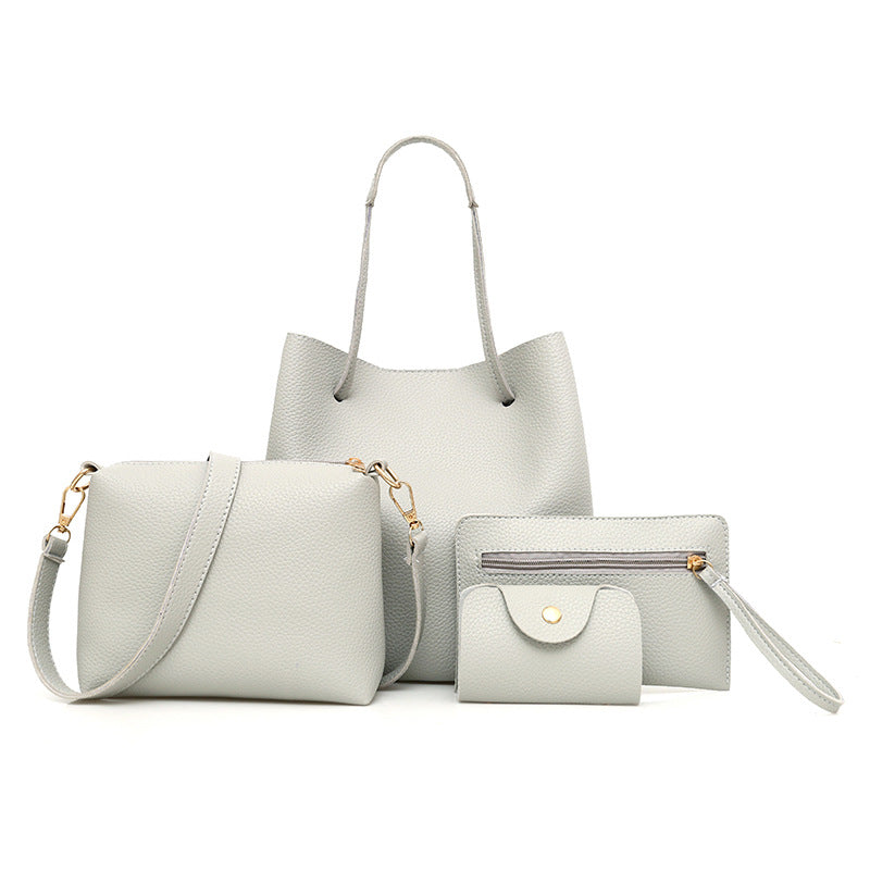 Fashionable Solid Color Mother-Daughter Bag Set (4 Pieces)