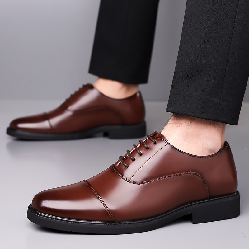 Business Oxford Dress Three-eyelet Design Men's Genuine British-style Leather Shoes